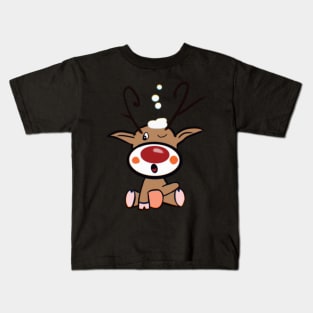 Funny Snowy Rudolf Kids T-Shirt